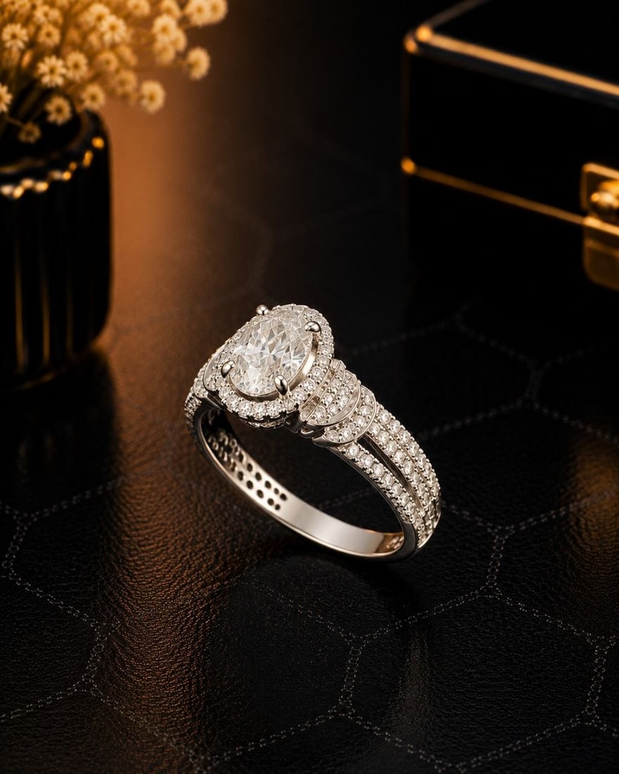 18KT White Gold Oval Cut Lab Diamond Ring: NOTE: Additional lots may be added until the final day of the auction. Please check back regularly for updates and newly added items. Discover refined elegance with this Elegant 18KT White Gold Oval L