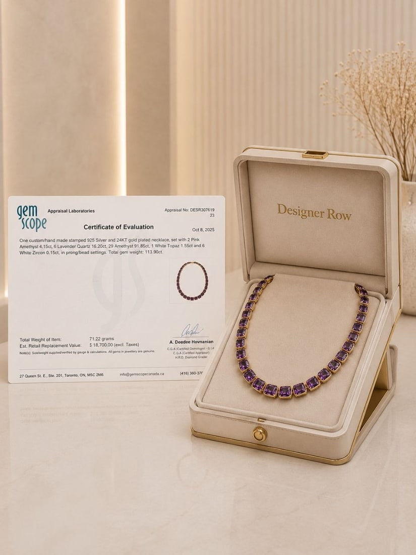 Lavender Quartz & Amethyst Necklace: ```html id="k8p2nv" NOTE: Additional lots may be added until the final day of the auction. Please check back regularly for updates and newly added items. Discover timeless elegance with this Luxury