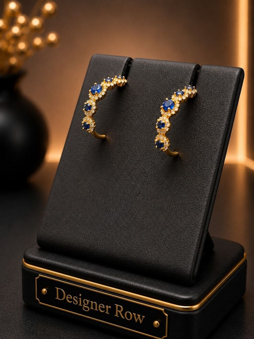 Yellow Gold Sapphire Diamond Hoop Earrings: ```html id="c7w2pz" NOTE: Additional lots may be added until the final day of the auction. Please check back regularly for updates and newly added items. Elevate your jewellery collection with these