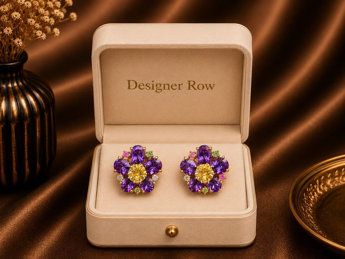 Gold Amethyst Lemon Quartz Flower Studs: ```html id="fl6x8c" NOTE: Additional lots may be added until the final day of the auction. Please check back regularly for updates and newly added items. Make a dramatic statement with these Luxury Le