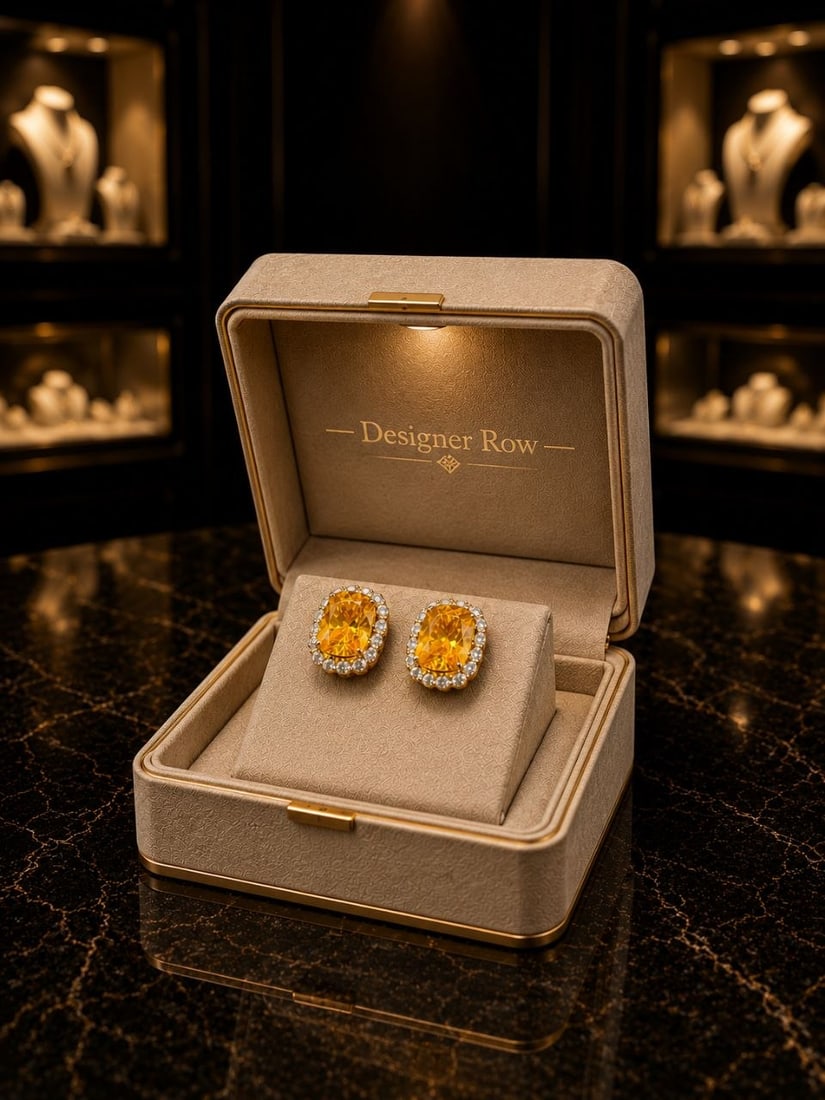 24KT Gold Citrine & White Zircon Earrings: NOTE: Additional lots may be added until the final day of the auction. Please check back regularly for updates and newly added items. Elegant, refined, and beautifully balanced, this pair of Citrine &