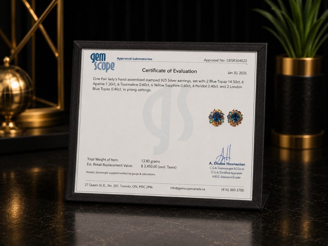 Multi-Gemstone 925 Silver Cluster Earrings - 13