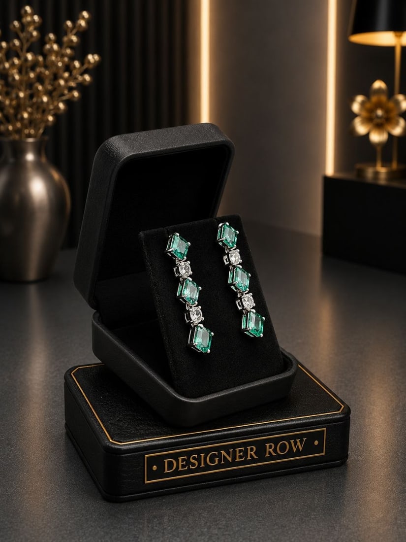 Luxury Green Topaz Sterling Silver Drop Earrings: NOTE: Additional lots may be added until the final day of the auction. Please check back regularly for updates and newly added items. A gorgeous pair of custom handmade drop earrings crafted in stampe