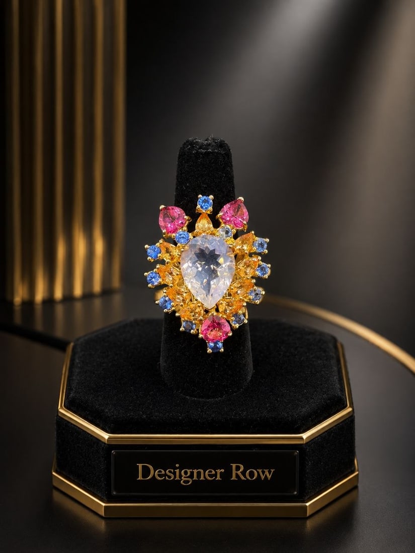 24K Gold Lavender & Sunset Quartz Multi Ring: NOTE- Additional lots may be added until the final day of the auction. Please check back regularly for updates and newly added items. Inspired by the breathtaking colors of a twilight sky, this specta