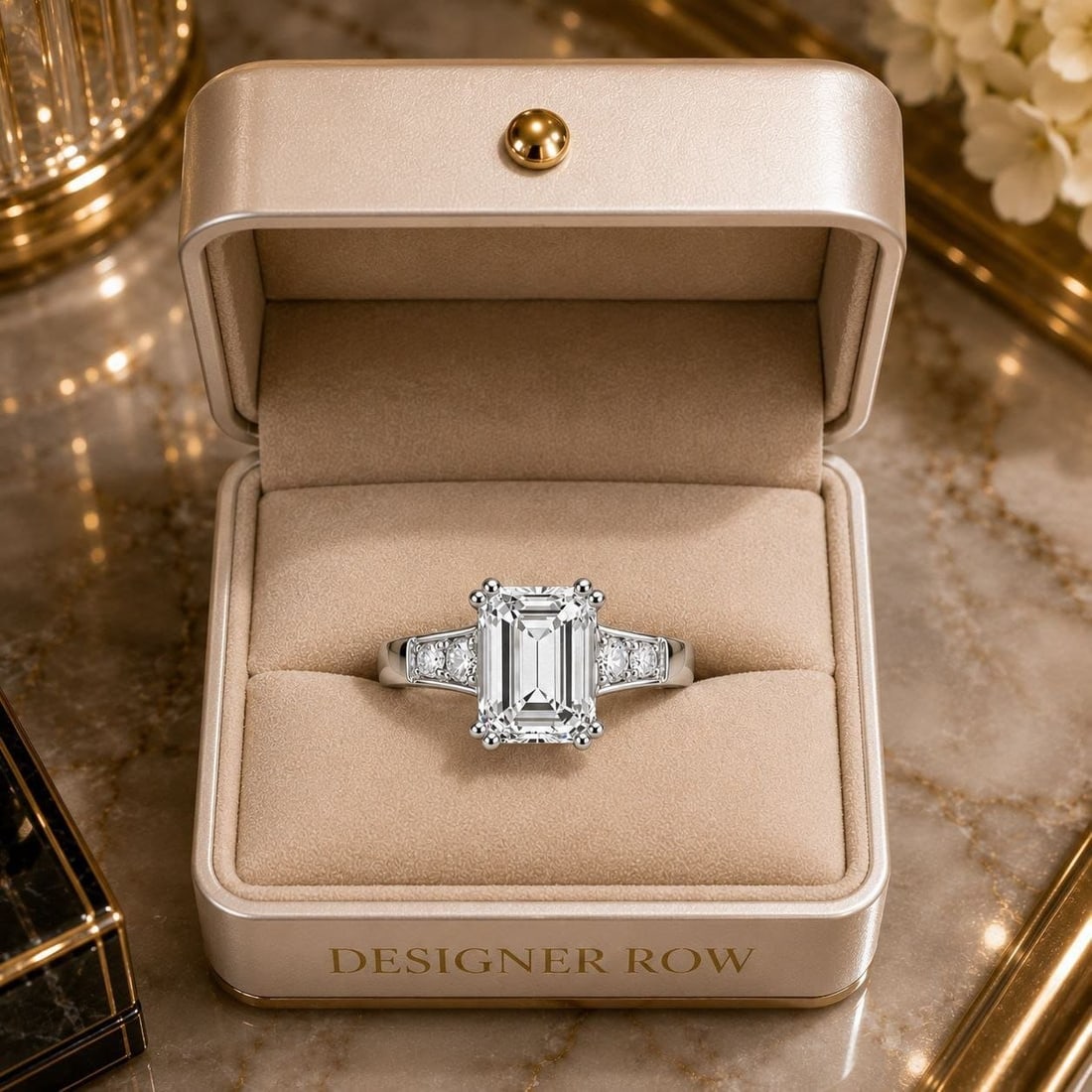 Lab Grown Emerald Diamond Ring - 9