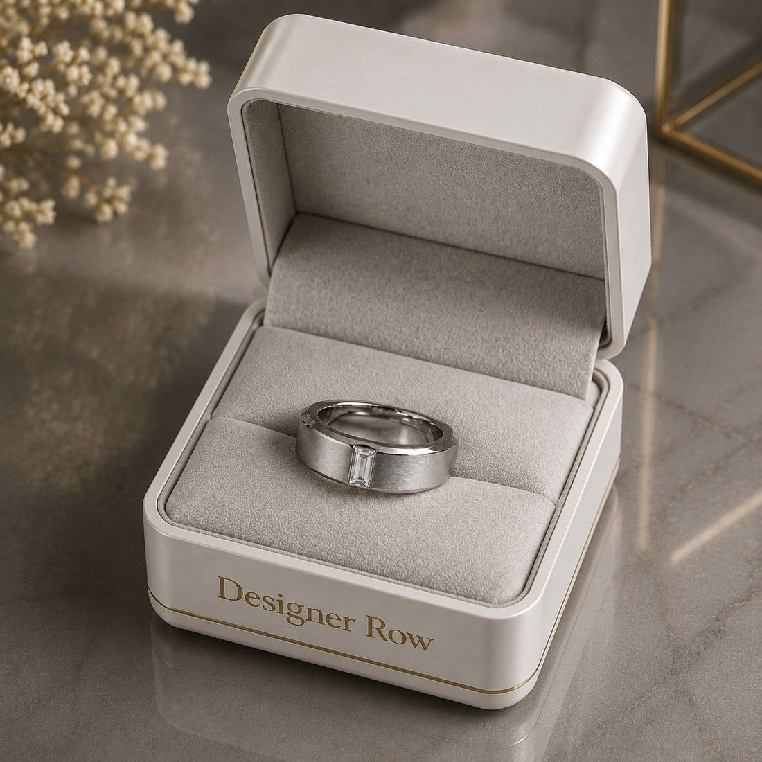 Classic 18K White Gold Gem Ring: NOTE- Additional lots may be added until the final day of the auction. Please check back regularly for updates and newly added items. Elegant and refined, this beautifully crafted 18K White Gold ring