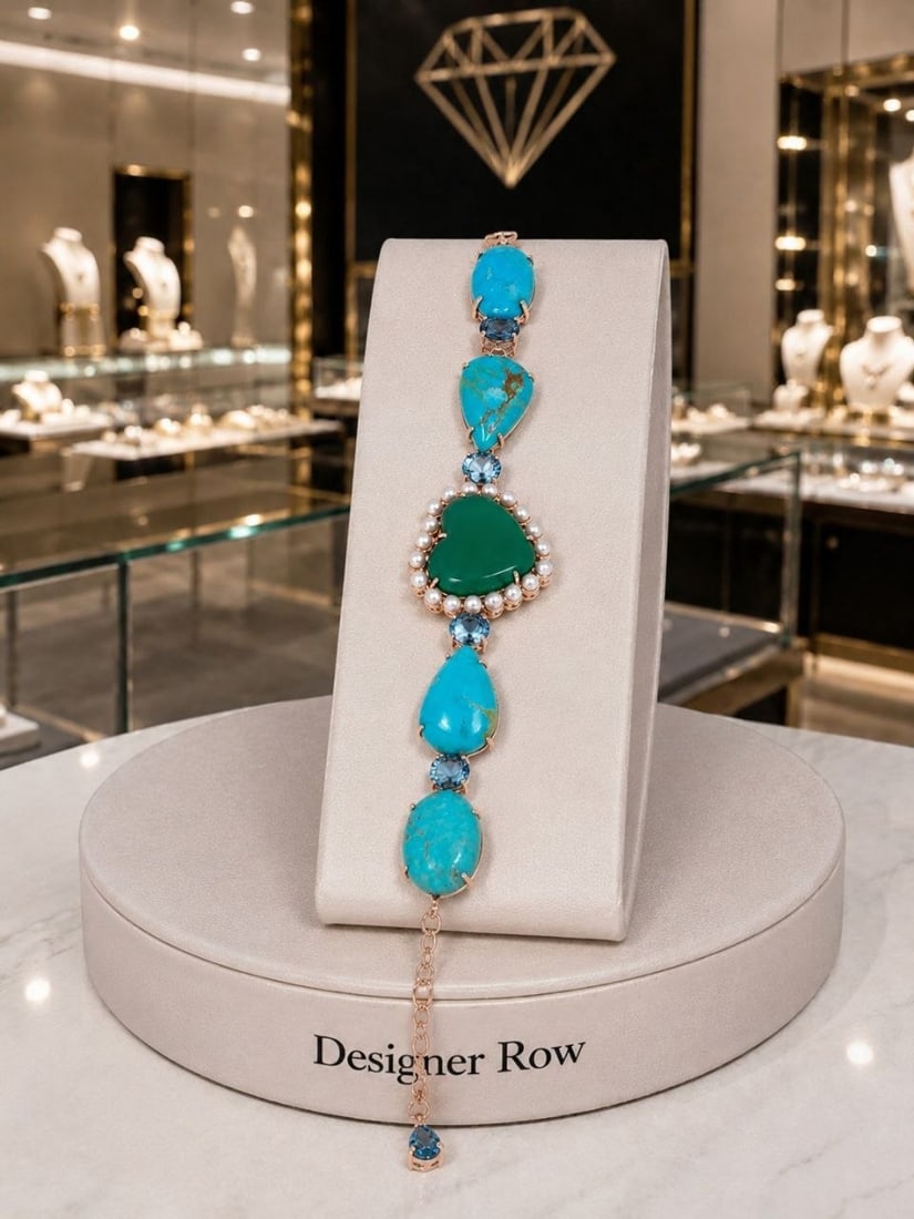 Modern Turquoise Gemstone Bracelet: NOTE - Additional lots may be added until the final day of the auction. Please check back regularly for updates and newly added items. This exquisite handcrafted bracelet is a refined expression of co
