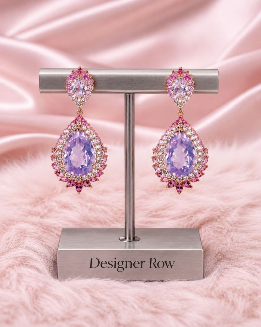 Lavender Quartz Pink Sapphire Earrings: NOTE - Additional lots may be added until the final day of the auction. Please check back regularly for updates and newly added items. These breathtaking handcrafted earrings are an elegant expression