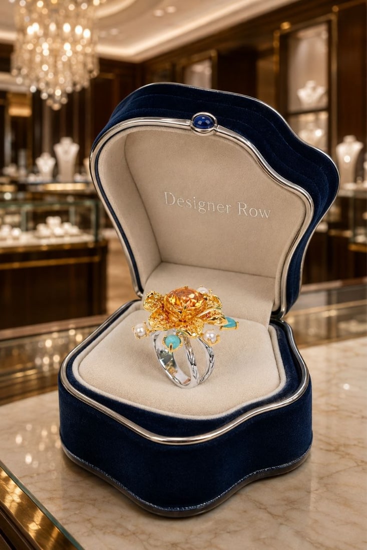 Handcrafted Floral Gemstone Cocktail Ring: NOTE- Additional lots may be added until the final day of the auction. Please check back regularly for updates and newly added items. Handcrafted Jewelry Note: Each piece of our jewelry is