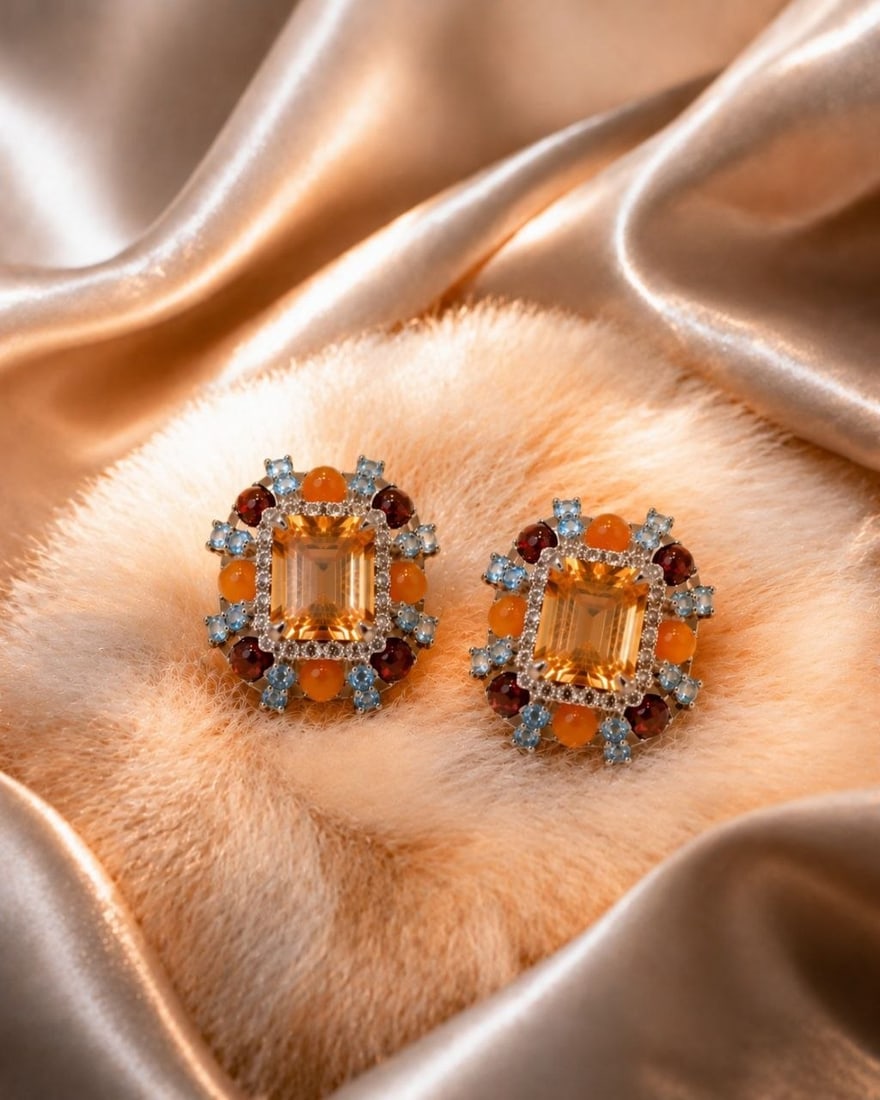 Sunset Quartz Statement Gemstone Earrings: NOTE- Additional lots may be added until the final day of the auction. Please check back regularly for updates and newly added items. Handcrafted Jewelry Note: Each piece of our jewelry is