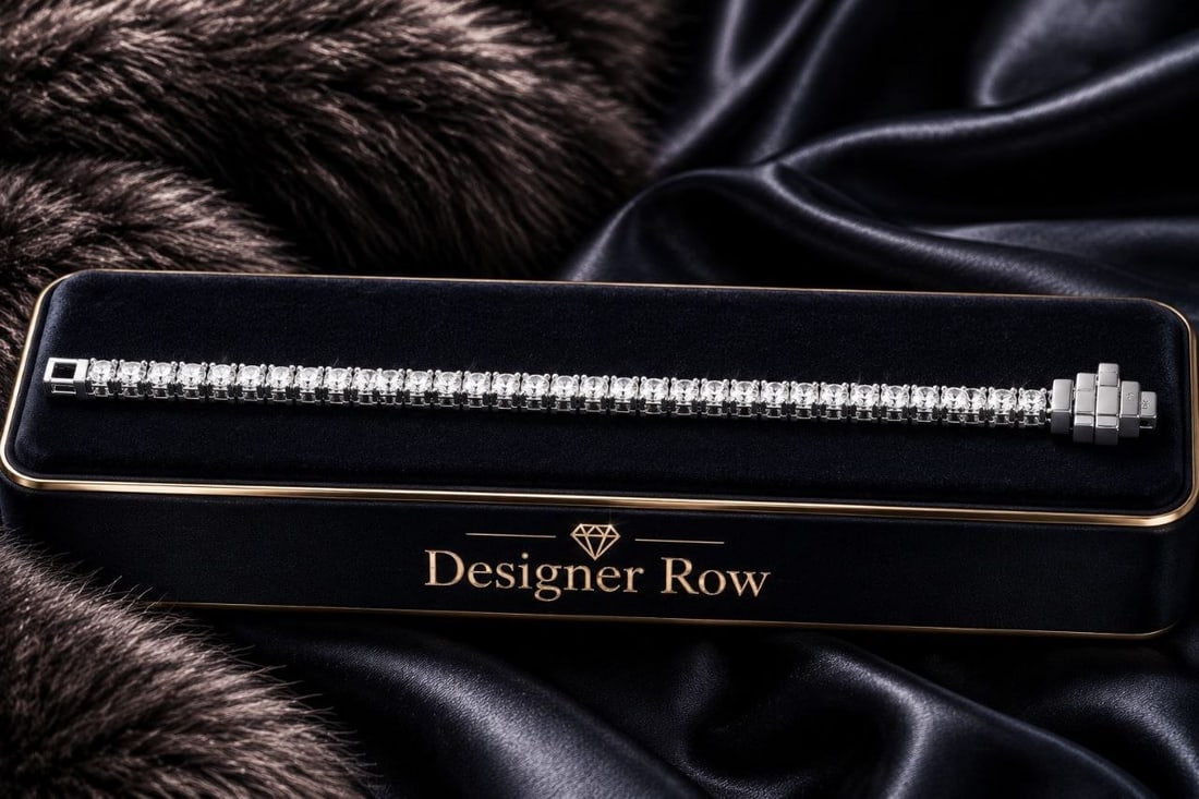 1.62 CT Round Diamond 9K White Gold Bracelet: An exquisite handmade bracelet crafted in luminous 18K white gold and adorned with 1.620 carats of brilliant round-cut diamonds. Designed with refined proportions and exceptional attention to detail,