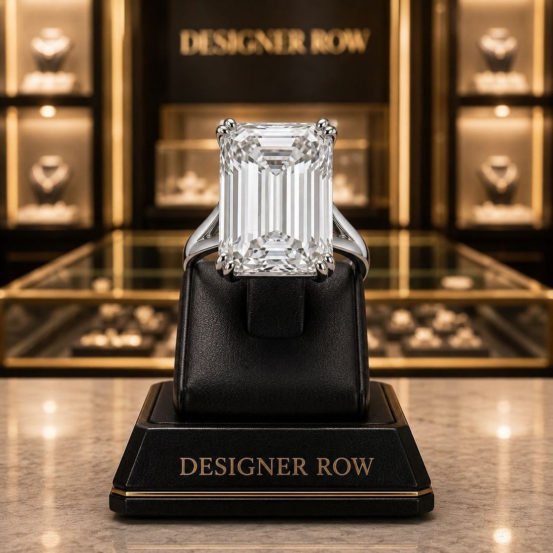 10.08ct Emerald Diamond Solitaire Ring - 17