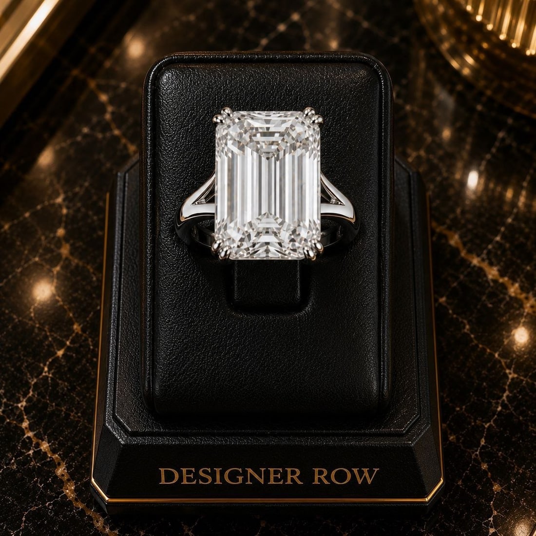 10.08ct Emerald Diamond Solitaire Ring - 6