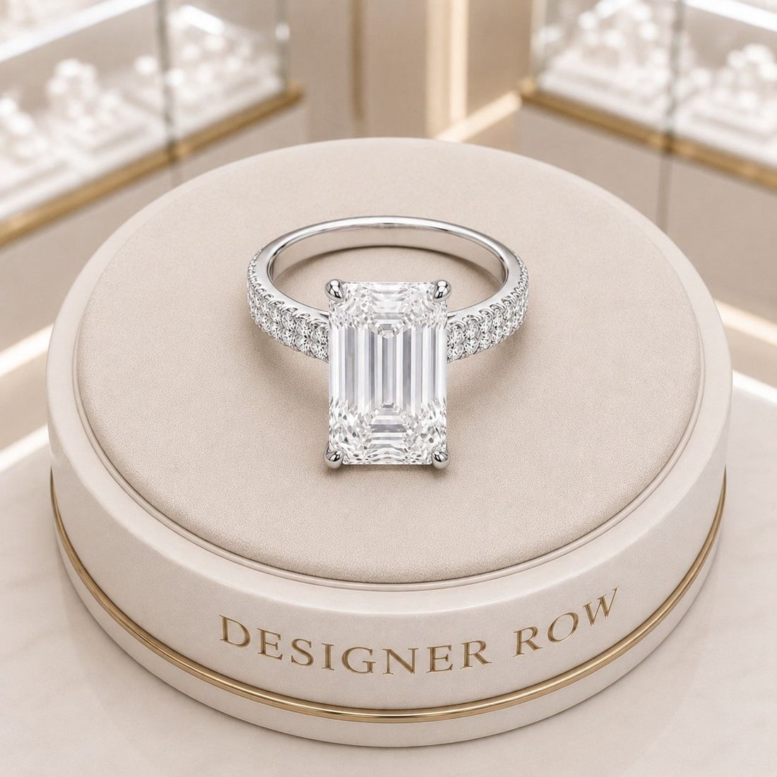 G VS1 Emerald Cut Diamond Ring - 3