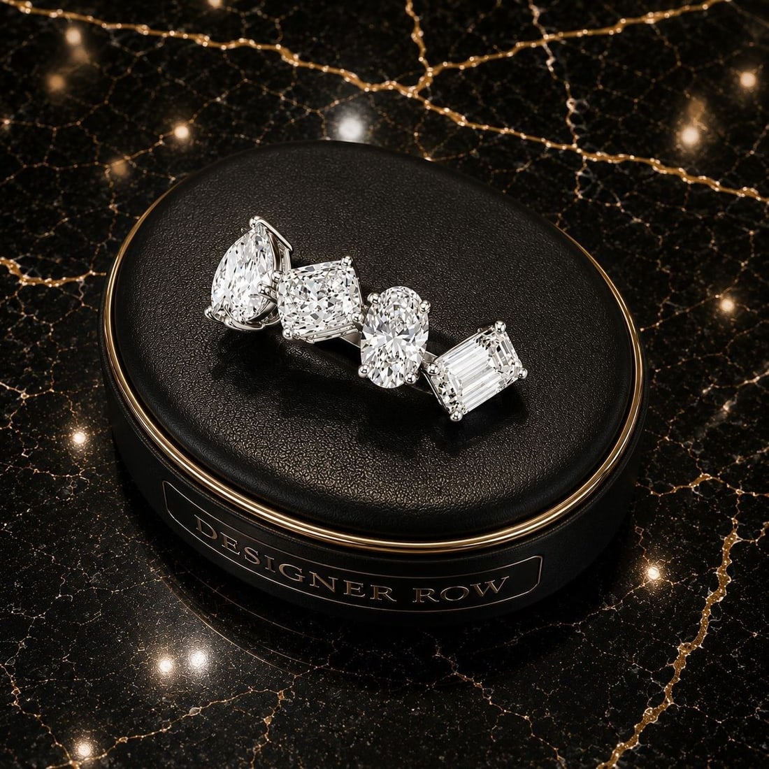 Contemporary Mixed-Cut Diamond Ring: NOTE- Additional lots may be added until the final day of the auction. Please check back regularly for updates and newly added items. This captivating handmade ring is crafted in luminous 18K white go