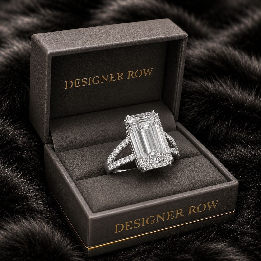 18K White Gold 10.42ct Emerald-Cut Diamond Ring: NOTE- Additional lots may be added until the final day of the auction. Please check back regularly for updates and newly added items. An extraordinary handmade ring crafted in luminous 18K white gold,