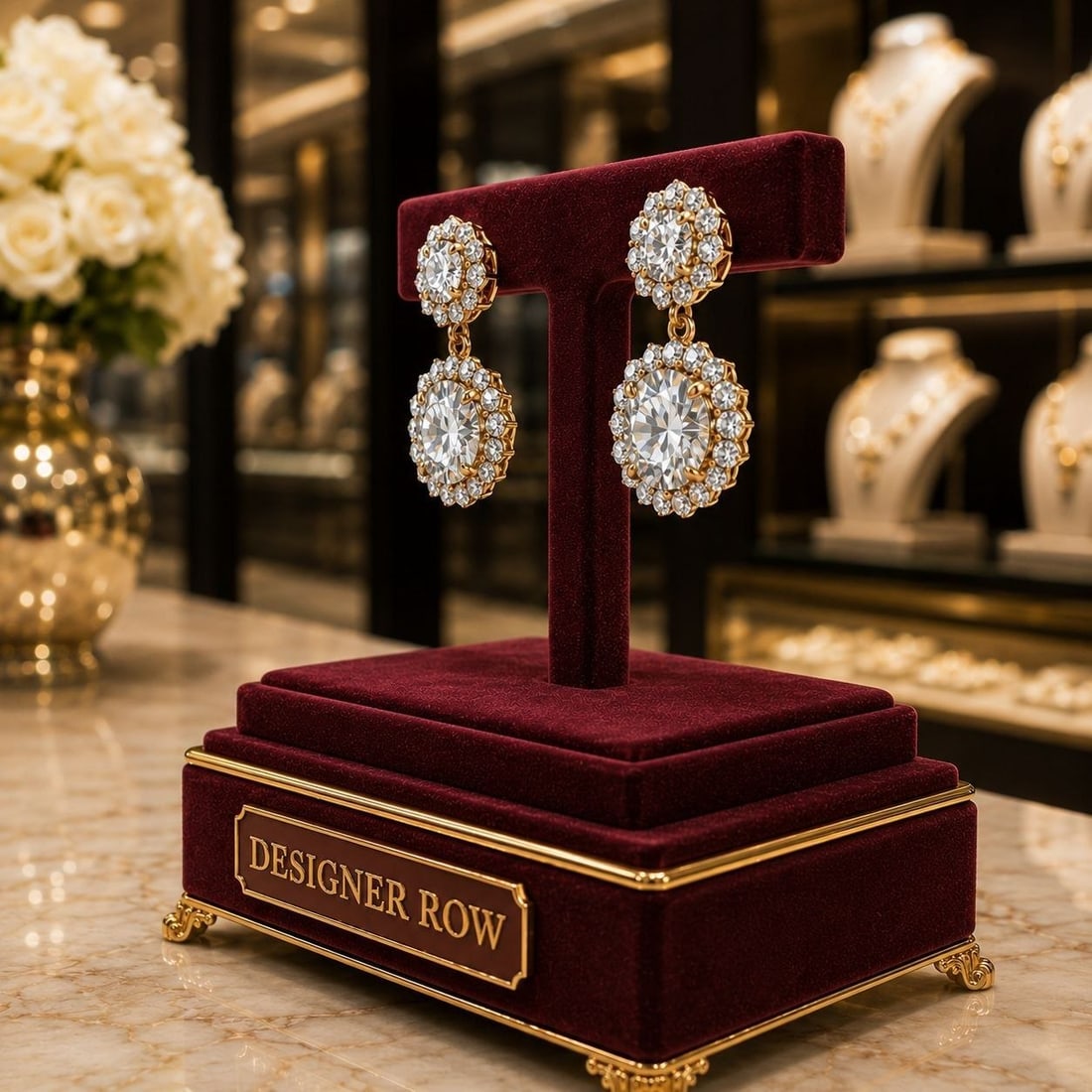 Brilliant Round Diamond Gold Earrings: NOTE- Additional lots may be added until the final day of the auction. Please check back regularly for updates and newly added items. A beautifully handcrafted pair of earrings created in radiant 18K 