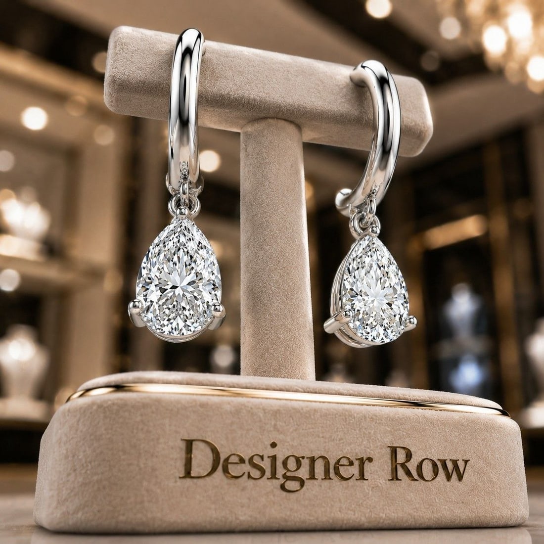 18K White Gold Pear-Cut Diamond Earrings: NOTE - Additional lots may be added until the final day of the auction. Please check back regularly for updates and newly added items. An exquisite pair of handmade 18K white gold earrings showcasing 