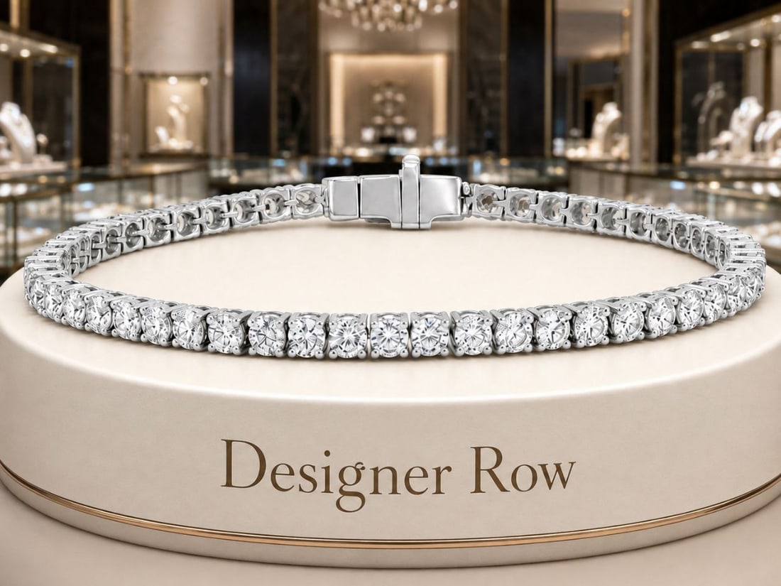 18K White Gold 4.526 CT Round Diamond Bracelet: NOTE - Additional lots may be added until the final day of the auction. Please check back regularly for updates and newly added items. A captivating expression of timeless luxury, this handcrafted