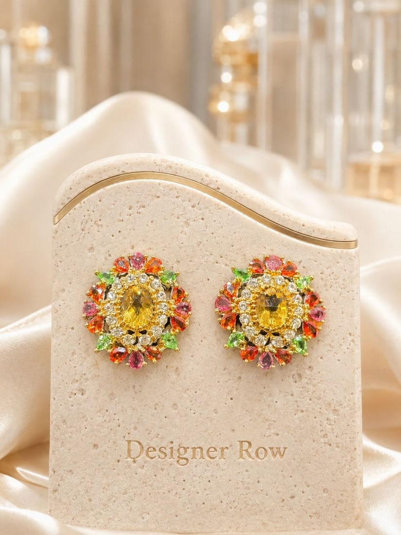 925 Silver Multicolour Gemstone Earrings: NOTE - Additional lots may be added until the final day of the auction. Please check back regularly for updates and newly added items. 925 Silver Multicolour Gemstone Earrings A radiant celebration