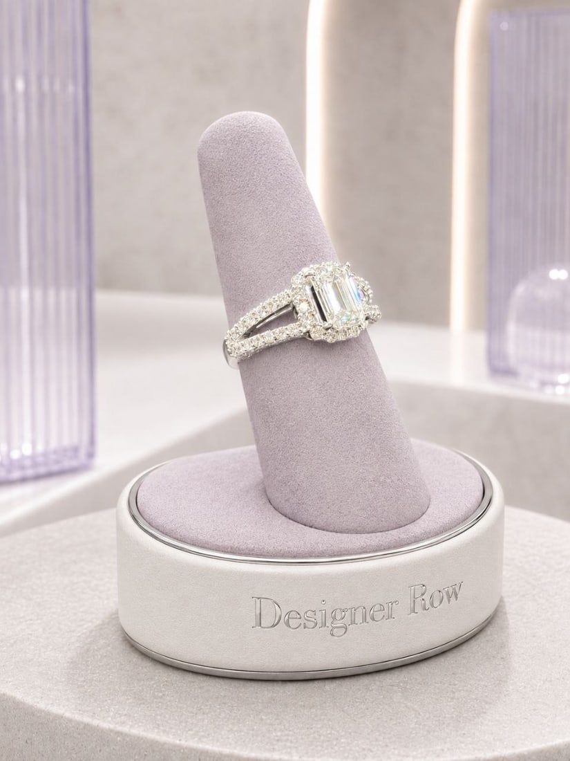 18KT White Gold 1.79ct Emerald Diamond Ring: NOTE - Additional lots may be added until the final day of the auction. Please check back regularly for updates and newly added items. This hand-assembled 18KT white gold ring presents a sophisticated