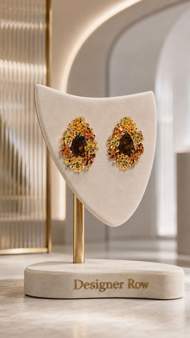 24KT Gold Plated Silver 10.13ct Citrine Earrings: NOTE - Additional lots may be added until the final day of the auction. Please check back regularly for updates and newly added items. A remarkable pair of custom, handcrafted earrings that celebrates