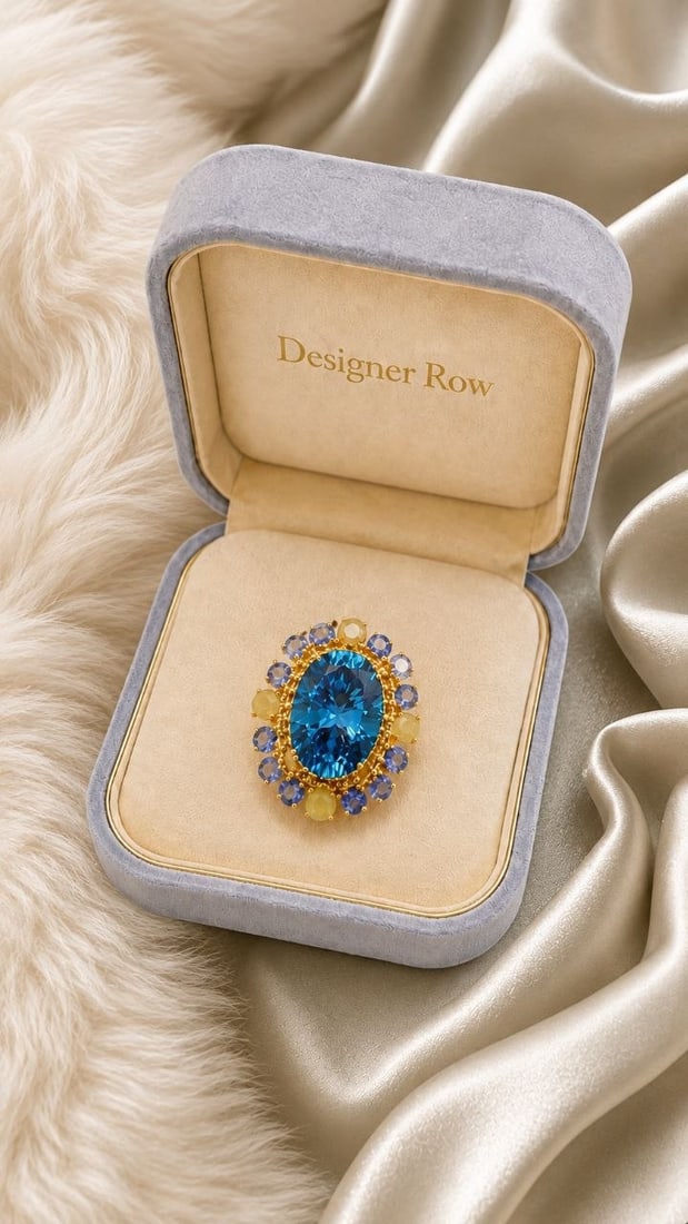 Blue Topaz Sapphire & Opal Statement Ring: NOTE - Additional lots may be added until the final day of the auction. Please check back regularly for updates and newly added items. Handcrafted Jewelry Note: This is a custom and handmade piece cra