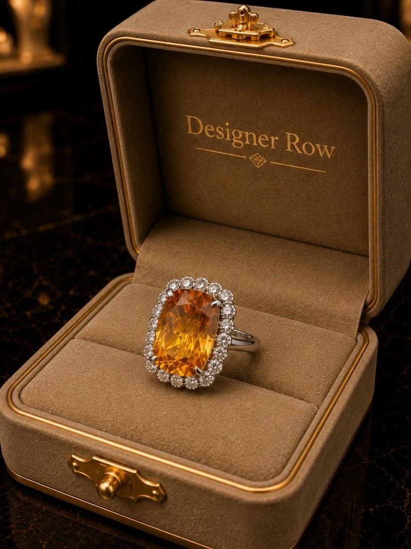 Silver 24KT Gold 9.20ct Citrine & Zircon Ring: NOTE - Additional lots may be added until the final day of the auction. Please check back regularly for updates and newly added items. One custom hand-made ring, stamped 925 Sterling Silver and 24KT g