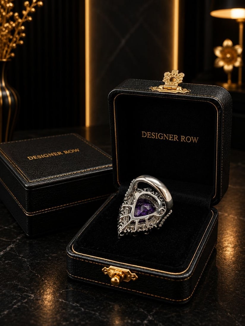 Royal Amethyst Multi Gem Silver Ring - 4