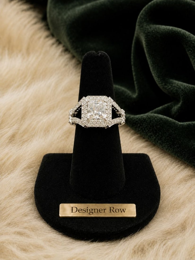 Princess 2.04ct Lab Diamond 18KT White Gold Ring: Additional Lots: Please see our other listings for more exceptional jewelry and gemstones available in this auction. This exquisite hand-assembled 18KT white gold ring showcases an impressive 2.04 ct