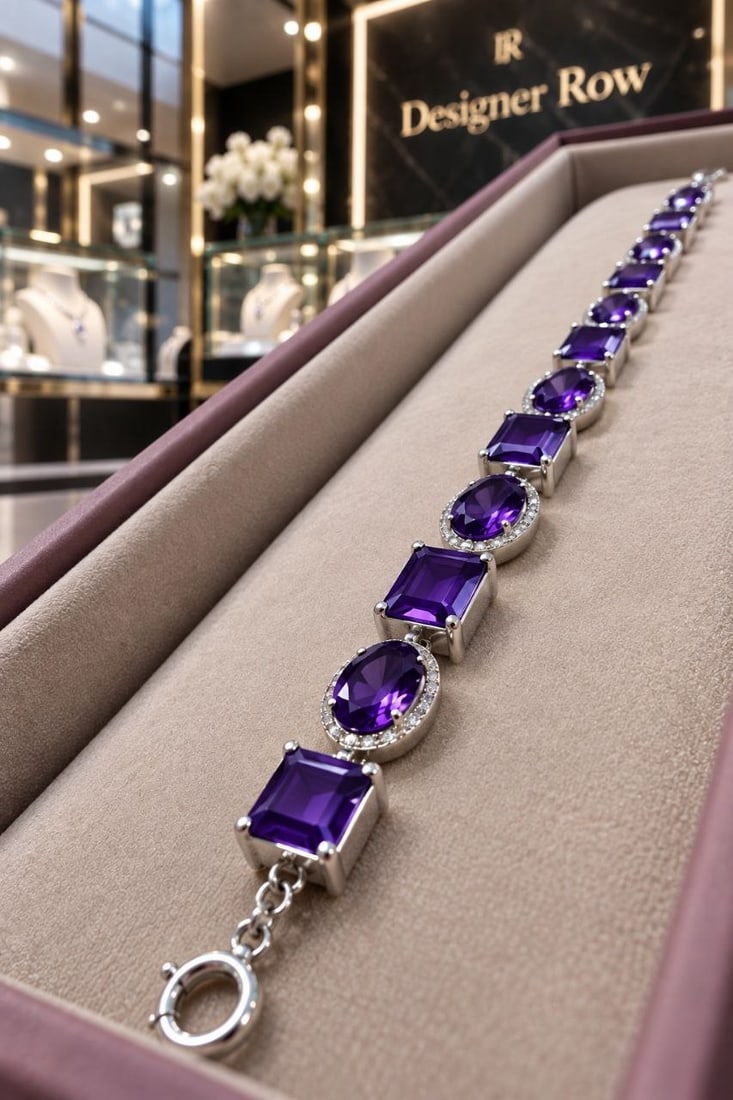 Handmade 925 Sterling Silver Amethyst Bracelet: NOTE - Additional lots may be added until the final day of the auction. Please check back regularly for updates and newly added items. NO RESERVE PRICE An exquisit