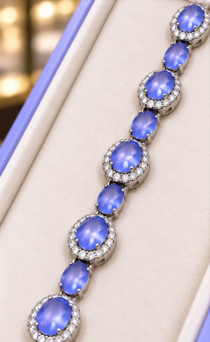Handmade 925 Sterling Silver Tanzanite Bracelet: NOTE - Additional lots may be added until the final day of the auction. Please check back regularly for updates and newly added items. NO RESERVE PRICE This exquisite handmade bracelet is crafted