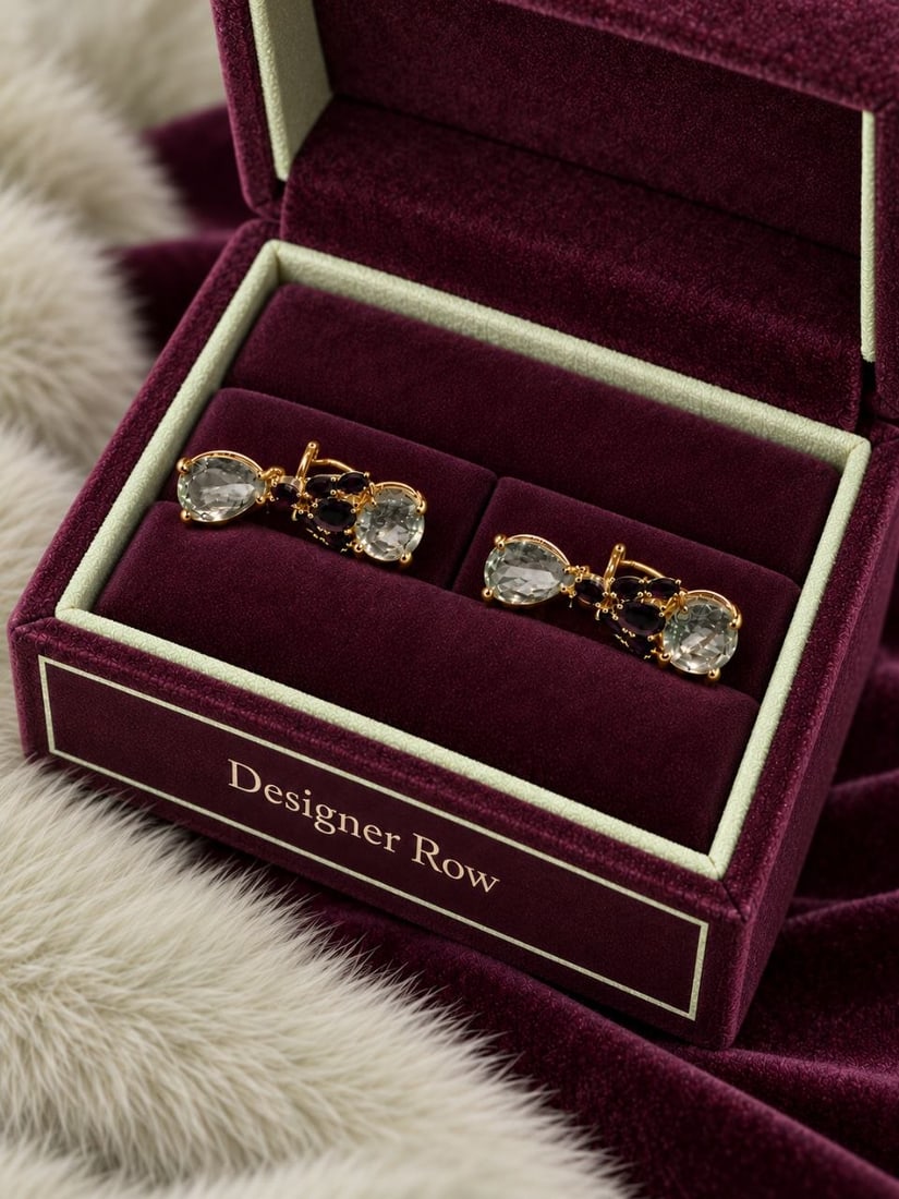 Amethyst & Dark Amethyst Statement Earrings: NO RESERVE PRICE NOTE- Additional lots may be added until the final day of the auction. Please check back regularly for updates and newly added items. These exquisite handcrafted earrings are made fro