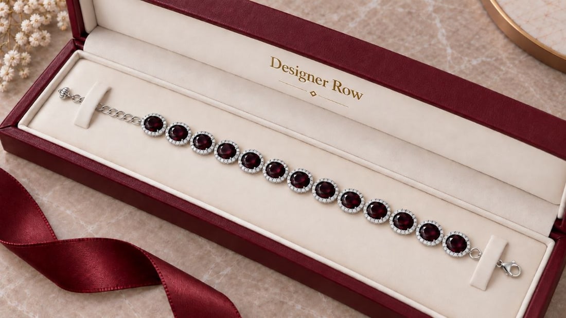 Handmade Garnet Bracelet in Sterling Silver 925: NO RESERVE PRICE NOTE: Additional lots may be added until the final day of the auction. Please check back regularly for updates and newly added items. A captivating expression of elegance and
