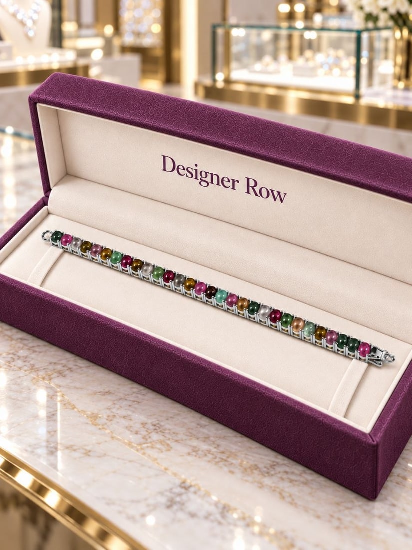 925 Sterling Silver Multicolor Tourmaline Bracelet: NO RESERVE PRICE NOTE: Additional lots may be added until the final day of the auction. Please check back regularly for updates and newly added items. This exquisite handmade bracelet is crafted from 