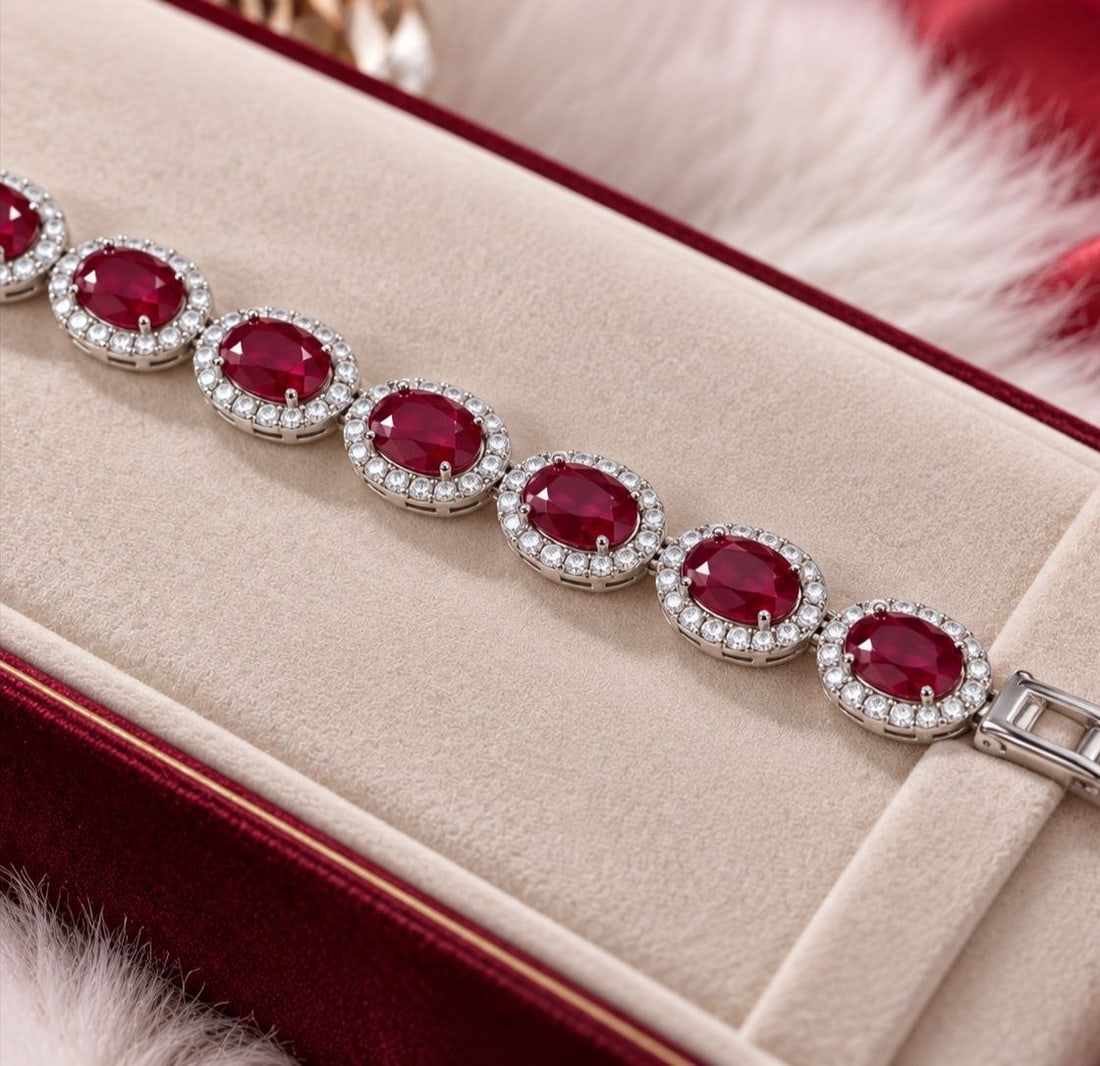 No Reserve Price-Sterling Silver Ruby Bracelet: NOTE: Additional lots may be added until the final day of the auction. Please check back regularly for updates and newly added items. A captivating expression of handmade artistry, elegance, and