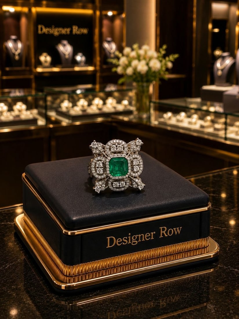 Natural Emerald Diamond Ring - 16