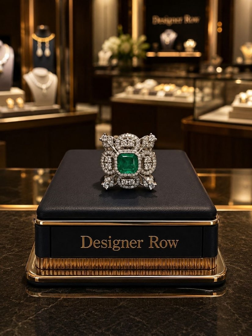 Natural Emerald Diamond Ring - 3