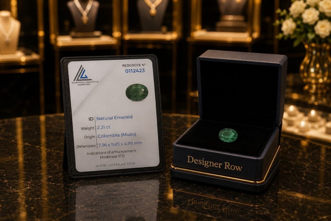 Natural Emerald Diamond Ring - 9