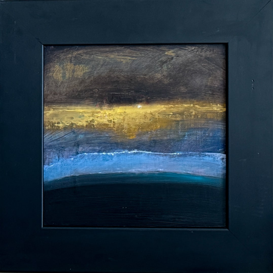 Crying Sky by John Axton: 12"x12" oil painting originally purchased from Ventana Gallery in Santa Fe, NM.Certification included.Known for his simple, dramatic, often haunting imagery has created a large following. His minimal