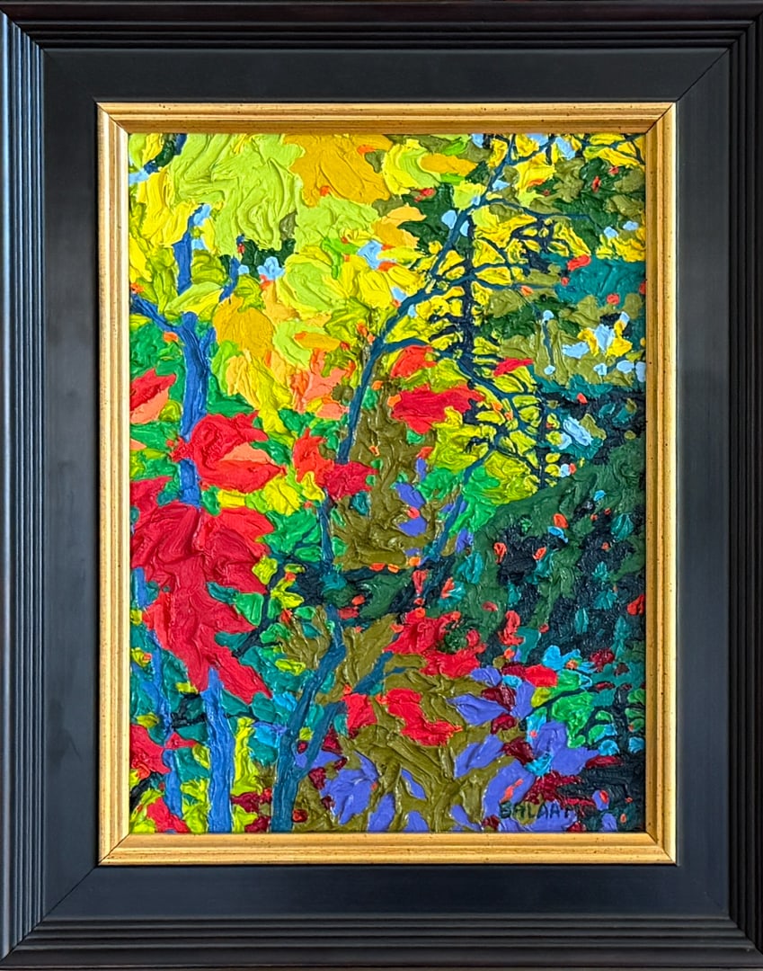 Autumn Light II by Frank Balaam: 12.75" x 9" inch oil painting in excellent condition. Includes certification.Frank Balaam was born after WWII in the UK, and attended Blackpool and Edinburgh Colleges of Fine Art. For the past 50 year