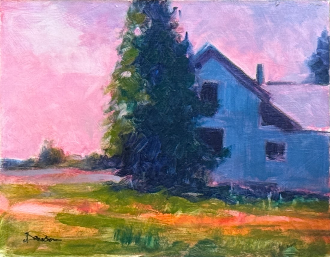 Johnston Homestead by Doug Dawson: 11" x 14" oil painting (unframed). Originally purchased from Ventana Gallery in Santa Fe, NMDoug Dawson's paintings reflect the diverse interests of this articulate, philosophical and caring artist.