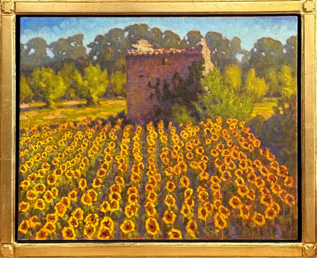 Across the Rhone from Avignon by Barry McCuan: 16"x20" oil painting. Purchased from Ventana in Santa Fe, NM. Comes with certification.Plein-air painter Barry McCuan responds deeply to the forces of nature that give every region its unique and spec