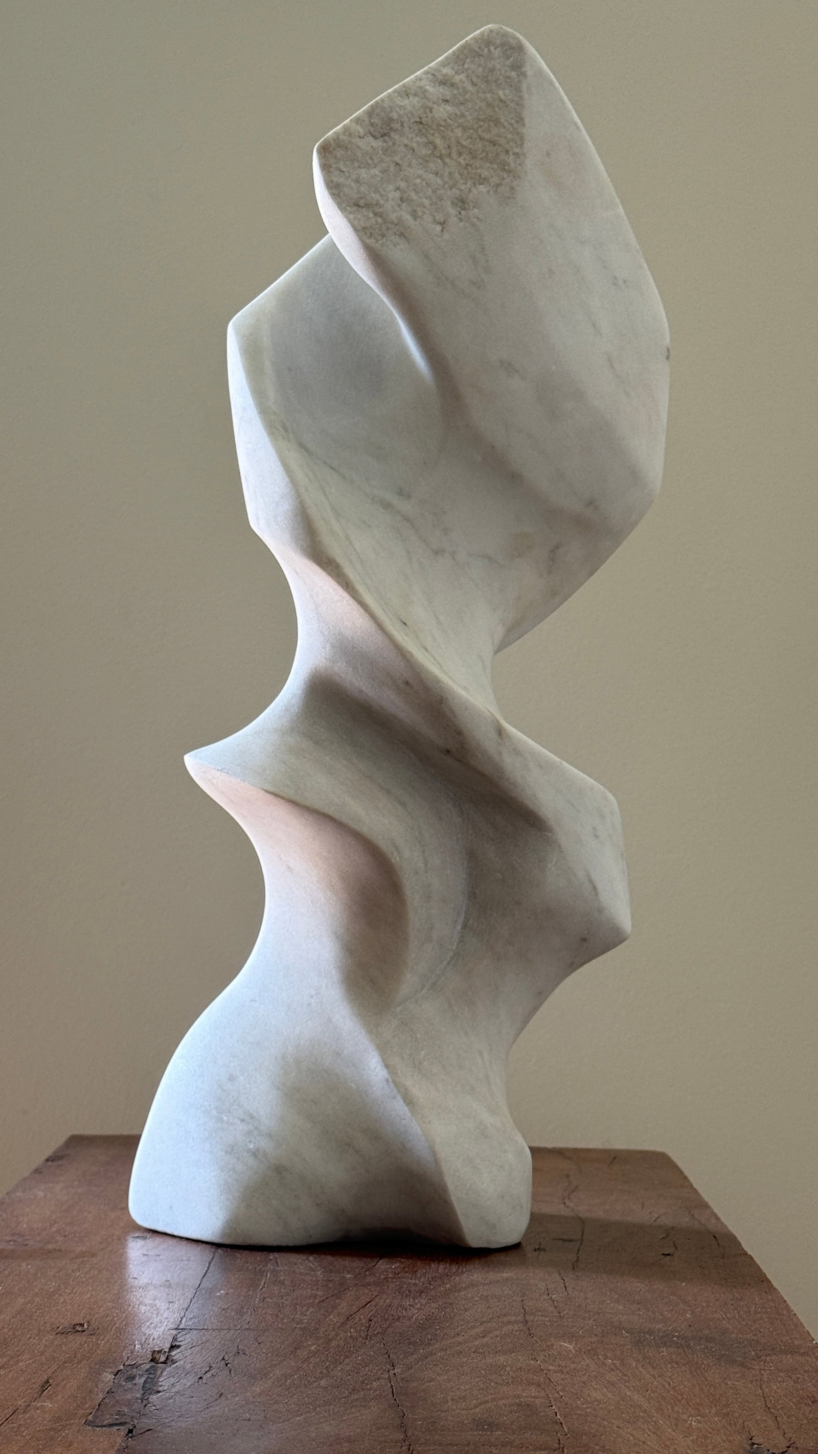 White Marble (unknown): 21"x7" unpolished marble