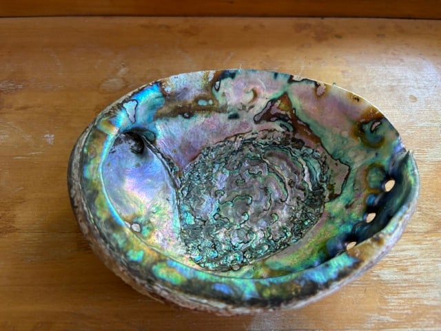 Abalone Shell, Seashell Incense Burner, Smudge Bowl, 6.5 inches (1 of 3)