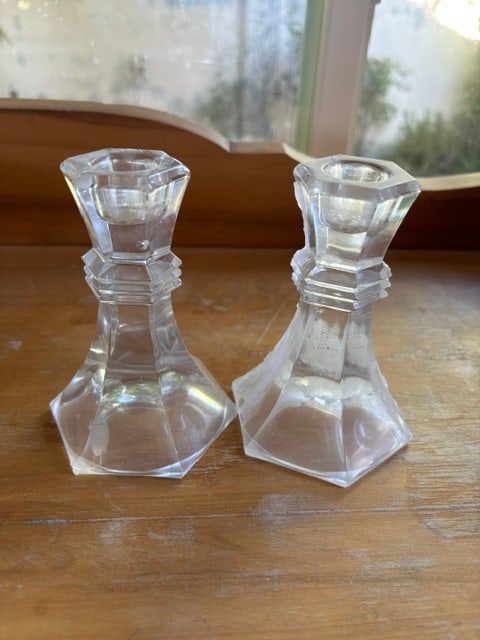 Full Lead Crystal Candlestick Candle Holders 4.75" (1 of 3)