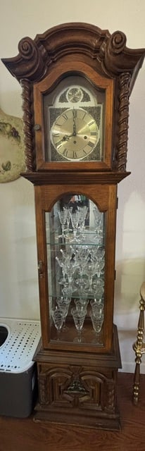 Vintage Grandfather Clock with Display Case (Curio Cabinet) (1 of 6)