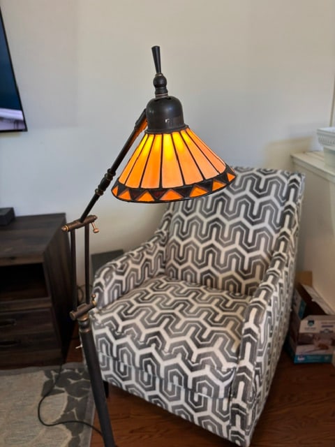 60"H Prairie Mission Adjustable Tiffany Floor Lamp (1 of 3)