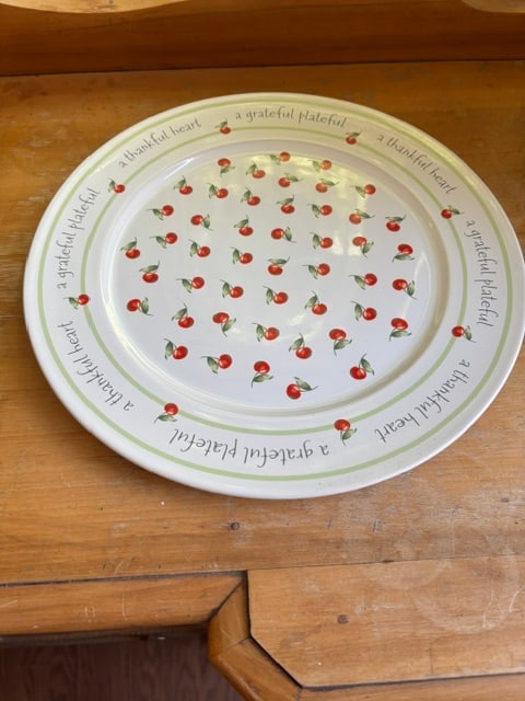 Grateful Plateful Serving Platter Plate Ceramic Share Gift Hallmark Cherry (1 of 4)