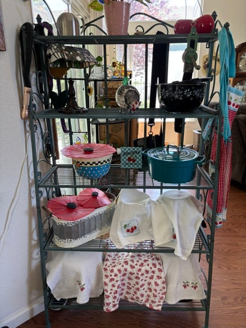 4-Tier Metal Freestanding Shelf Rack, Blue-Green (1 of 3)